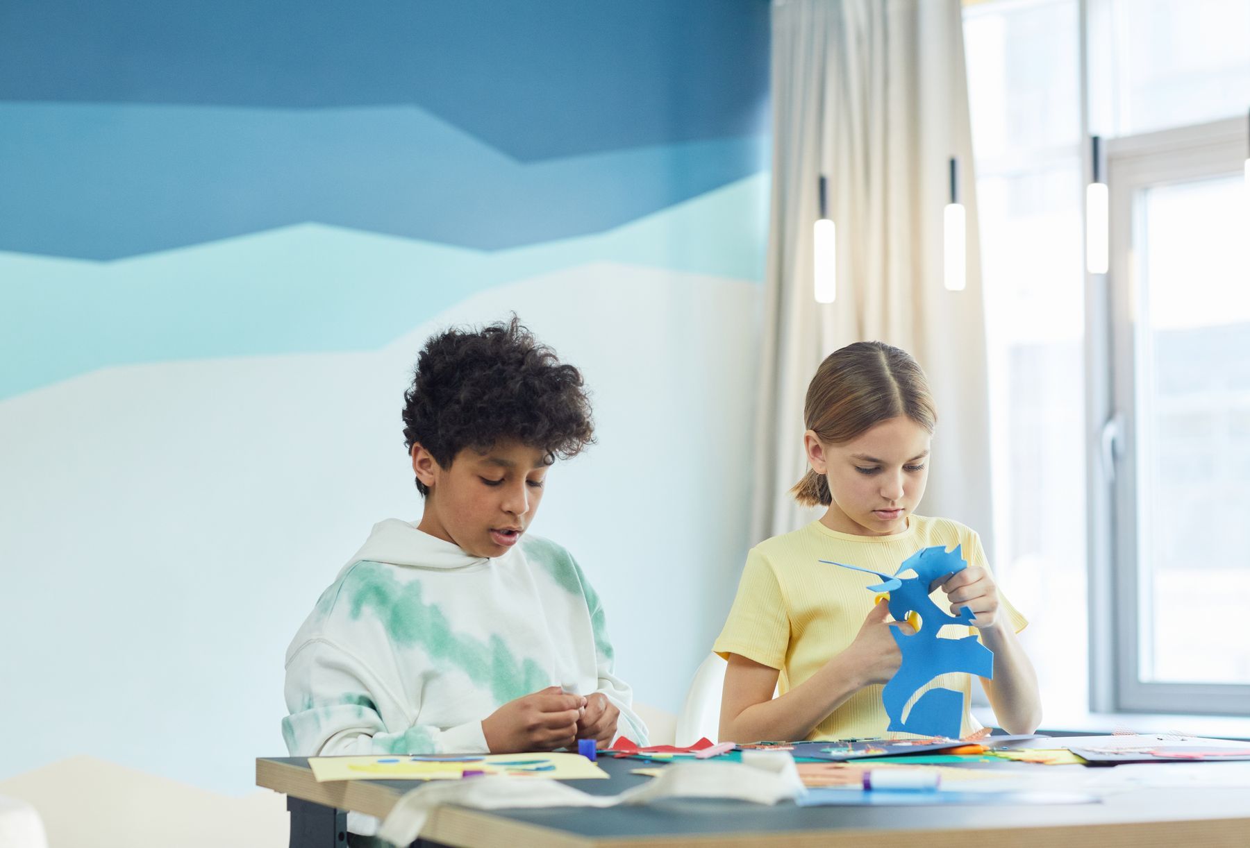 Kids making art at Mosaic Kids